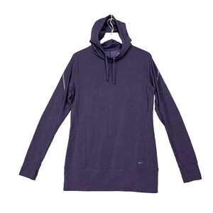 Nike Shirt Womens Large Purple‎ Sweatshirt Hoodie Dri-Fit Wool Blend 575535 506